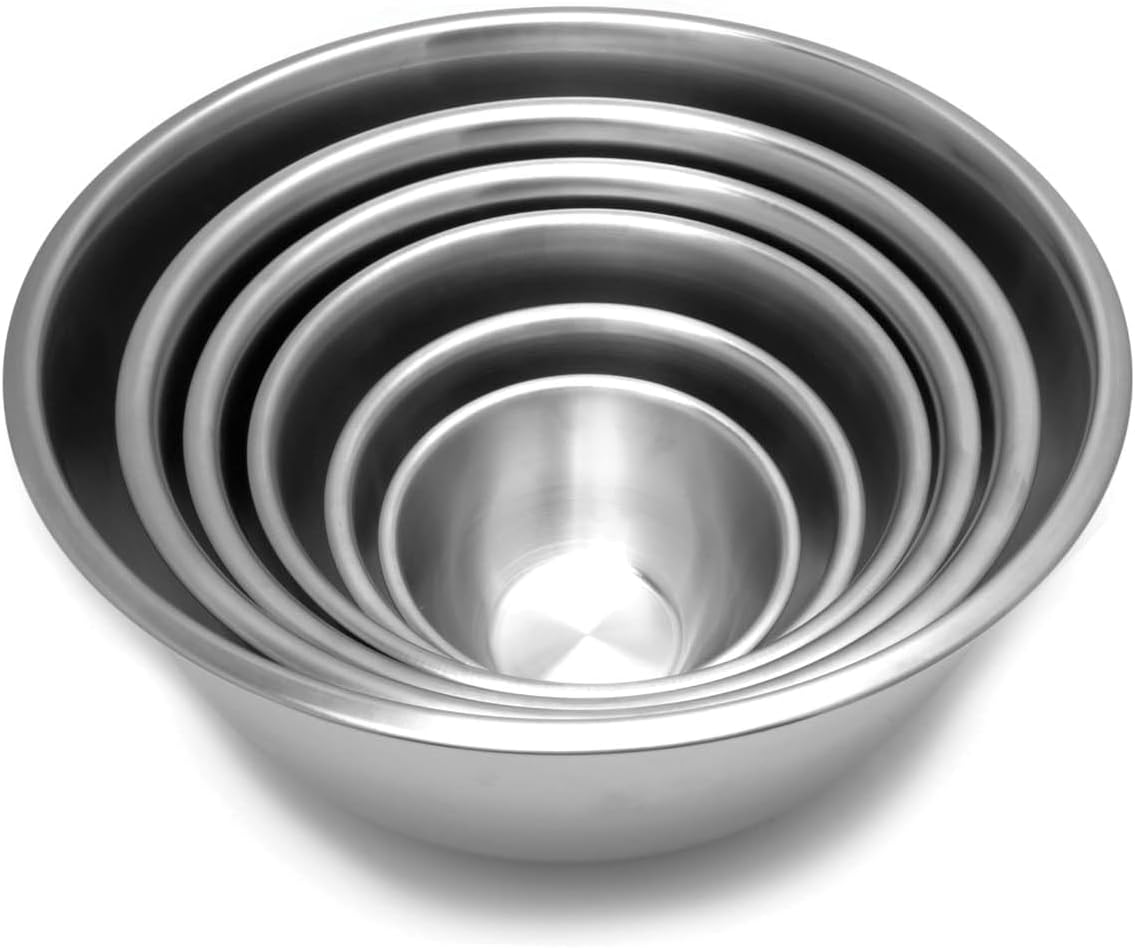 Fox Run Large Stainless Steel Mixing Bowl, 6.25-Quart, 11.75 x 5.5 inches, Metallic
