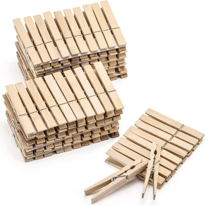100pcs Clothes Pins Wooden Clothespins 3inch Heavy Duty Wood Clips for Hanging Clothes Pictures Outdoor