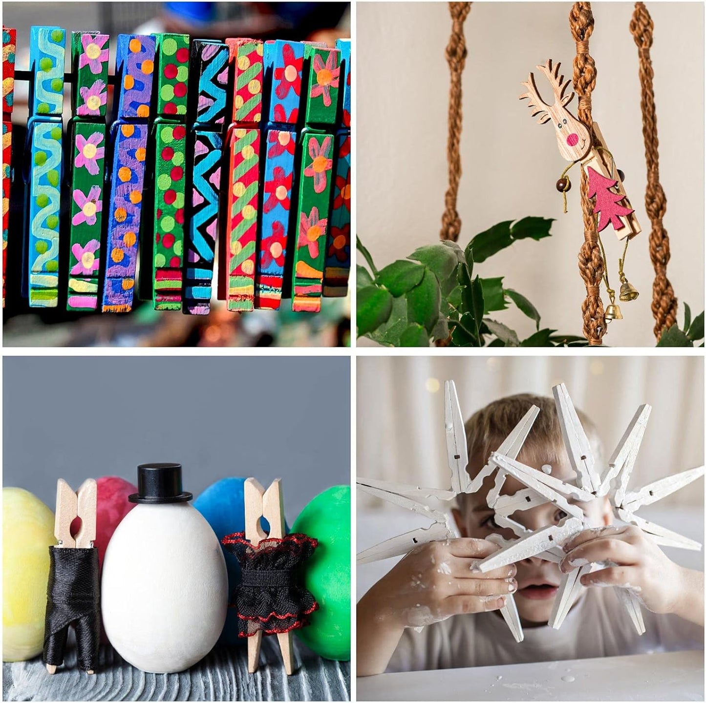 100pcs Clothes Pins Wooden Clothespins 3inch Heavy Duty Wood Clips for Hanging Clothes Pictures Outdoor