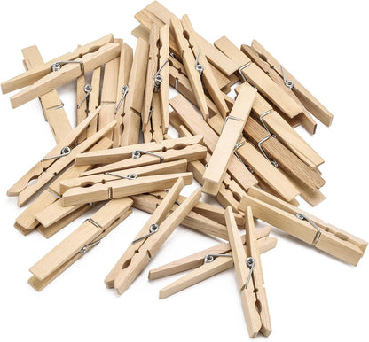 100pcs Clothes Pins Wooden Clothespins 3inch Heavy Duty Wood Clips for Hanging Clothes Pictures Outdoor
