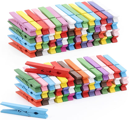100pcs Clothes Pins Wooden Clothespins 3inch Heavy Duty Wood Clips for Hanging Clothes Pictures Outdoor