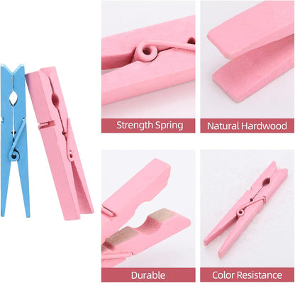 100pcs Clothes Pins Wooden Clothespins 3inch Heavy Duty Wood Clips for Hanging Clothes Pictures Outdoor