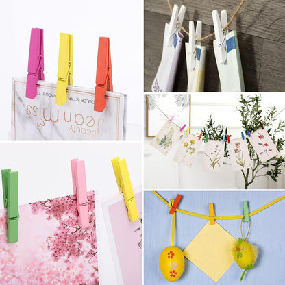 100pcs Clothes Pins Wooden Clothespins 3inch Heavy Duty Wood Clips for Hanging Clothes Pictures Outdoor
