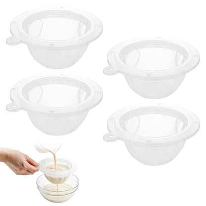 4 Sets of 13 Inch Food Grade Plastic Filters, Fine Strainer