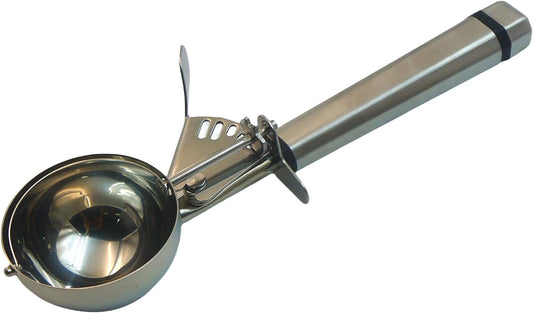 Portion Scoop with Stainless Steel Long Handle, #10 Trigger Release Disher Scoops, 3 1/4 OZ Cookie Dough Scoop for Portion Control,Cupcake Batter,Ice Cream