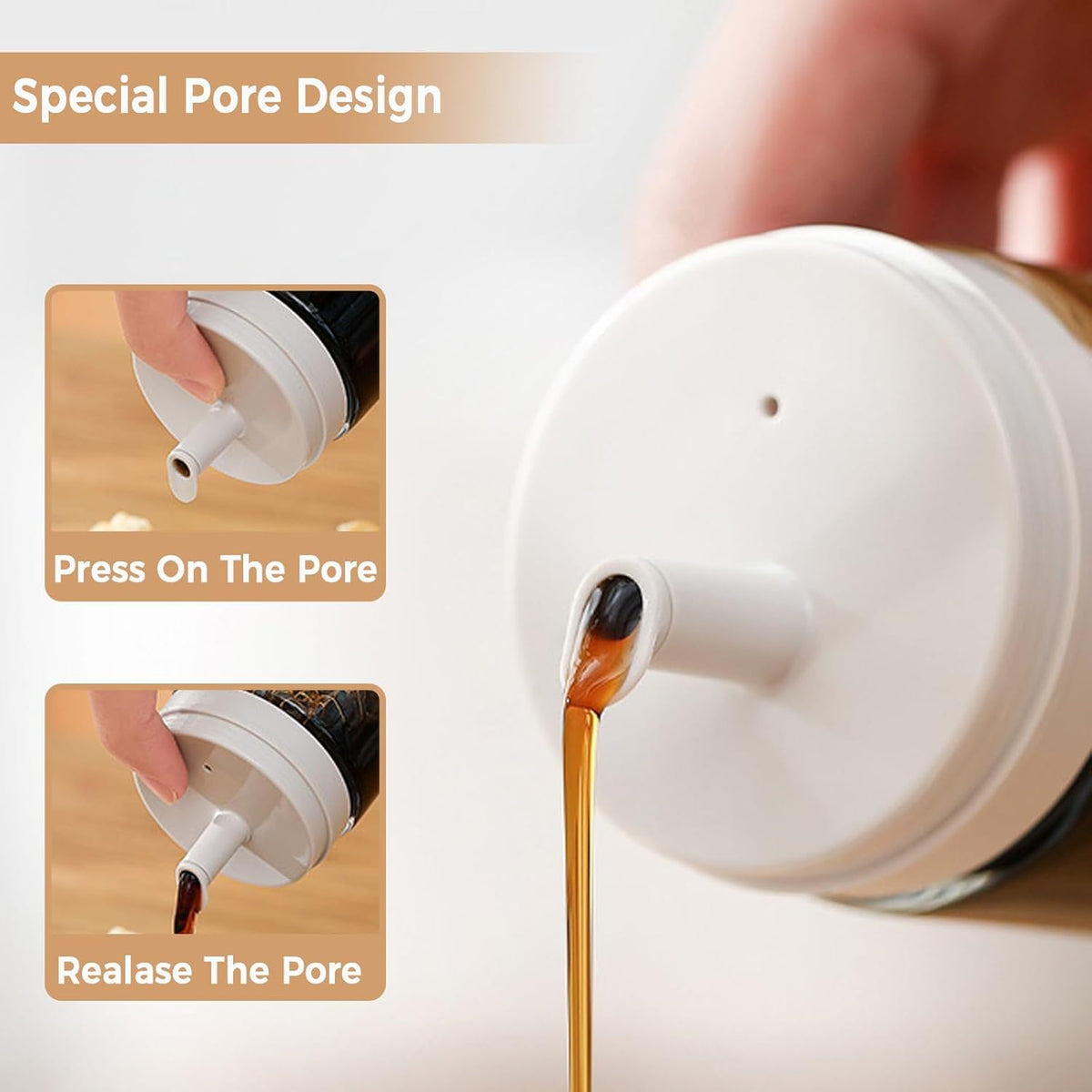 2-Pack Leakproof Small Glass Oil and Vinegar Dispenser Bottles - 3.4oz (100ml) Each - Perfect for Kitchen and BBQ Use