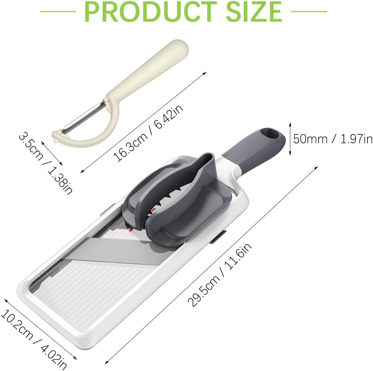 Multi Handheld Mandoline Slicer - Adjustable Stainless Steel Blade