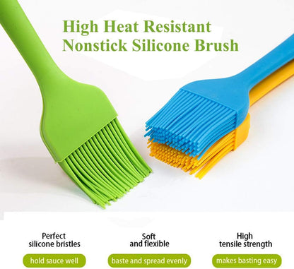 Grill Basting Brush Silicone Pastry Baking Brush BBQ Meat Oil Brush 4Pack
