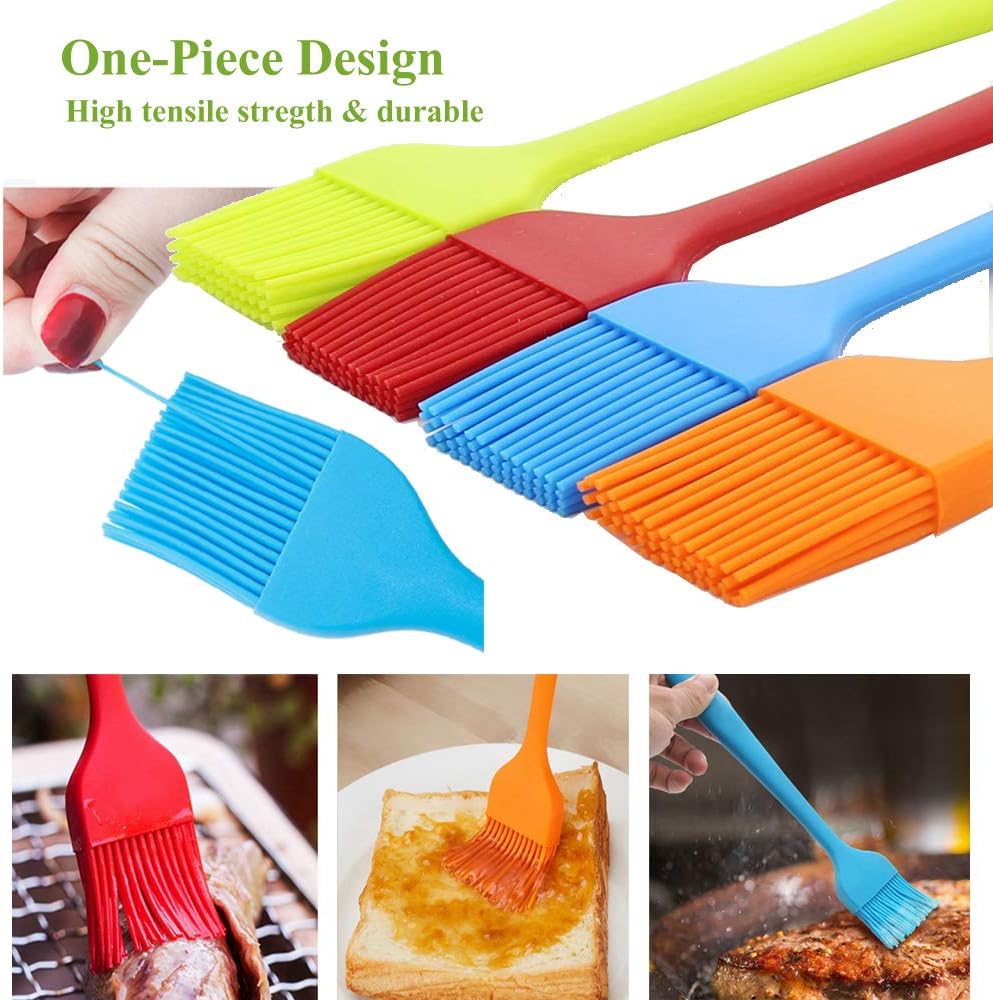 Grill Basting Brush Silicone Pastry Baking Brush BBQ Meat Oil Brush 4Pack