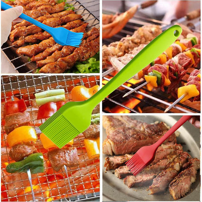 Grill Basting Brush Silicone Pastry Baking Brush BBQ Meat Oil Brush 4Pack