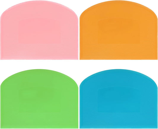 4 Pcs Flexible Dough Scraper,Pastry Cutter for Sourdough Bread Baking Cake | Sourdough Scraper in 4 colors. For sourdough, bread, pastry, cake icing. Durable multifunctional baking tool