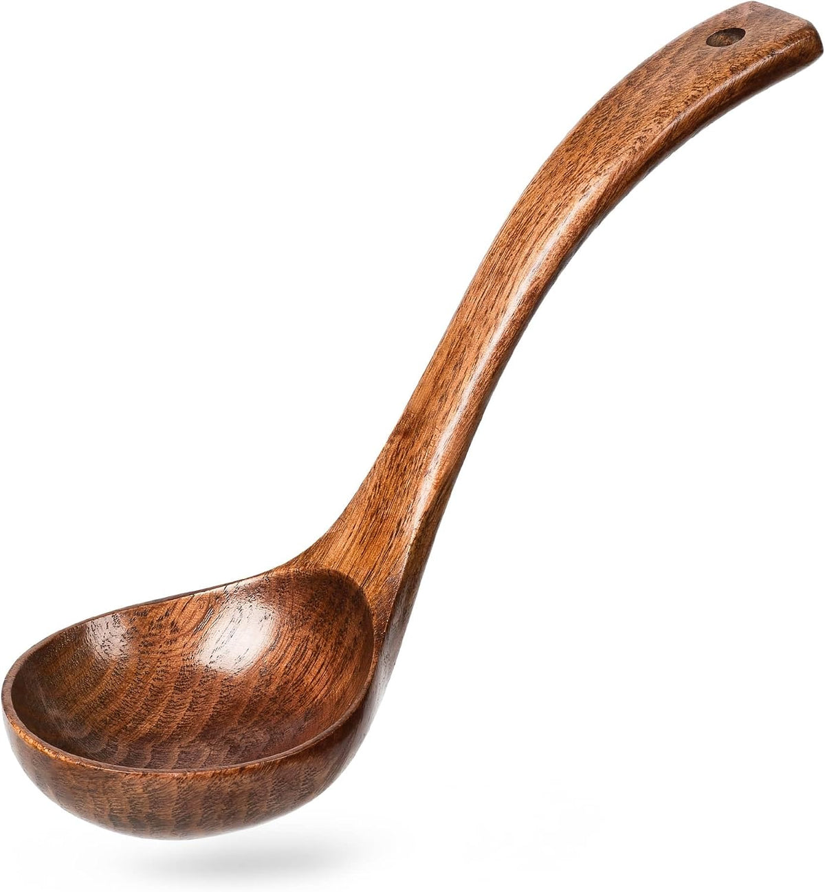 Wooden Soup Ladle for Cooking, 10.8 Inch, 3 oz, Hardwood | Deep bowl serves soups, stews, sauces and gravies; long handle offers comfortable reach and is gentle on nonstick cookware.