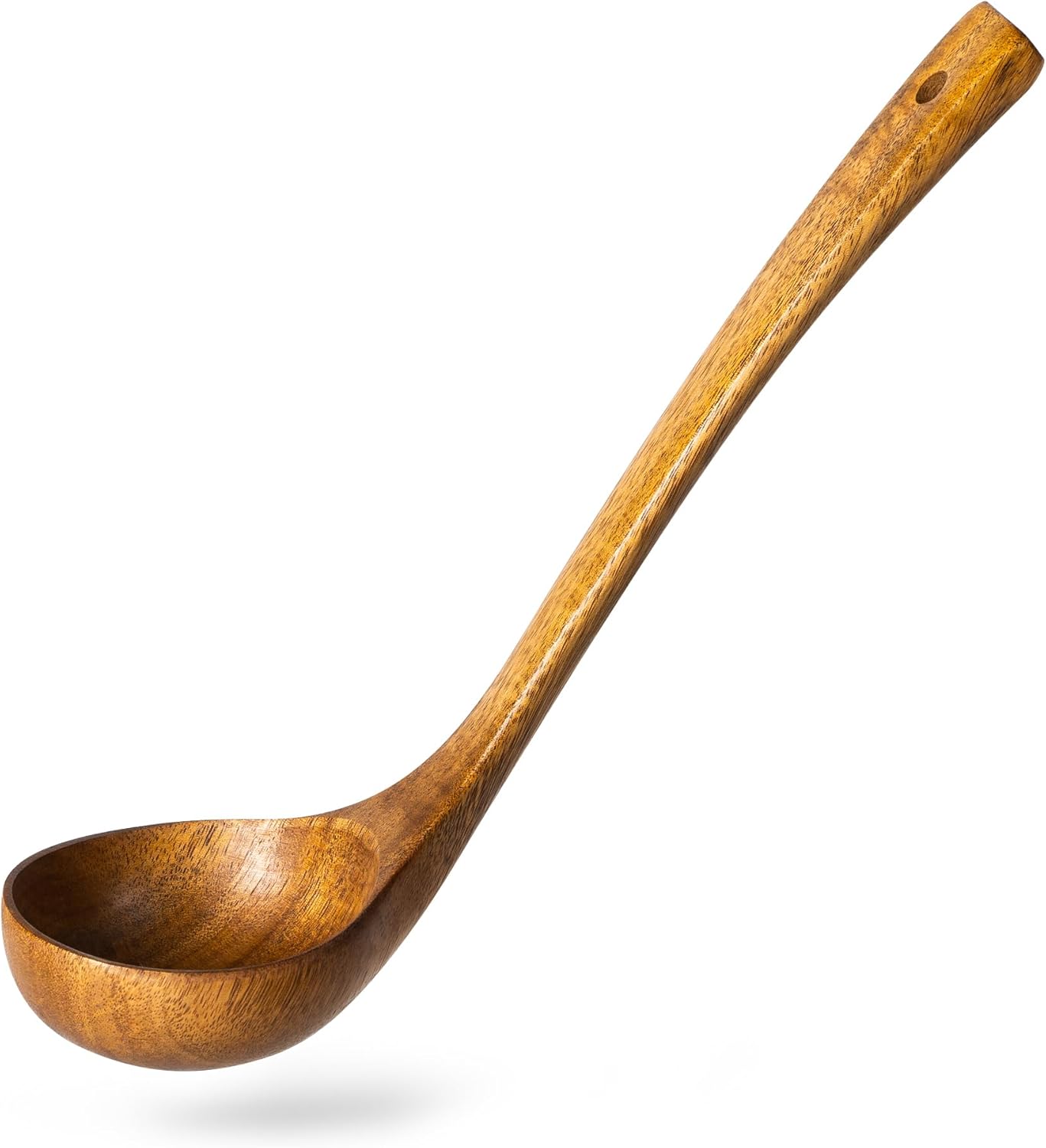 Wooden Soup Ladle for Cooking, 10.8 Inch, 3 oz, Hardwood | Deep bowl serves soups, stews, sauces and gravies; long handle offers comfortable reach and is gentle on nonstick cookware.