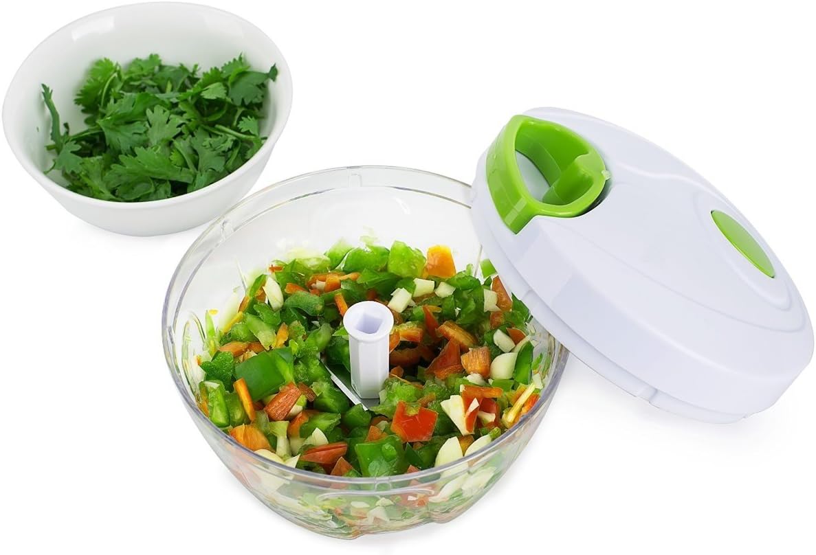Manual Food Processor - Efficient Mini Pull Chopper, Hand Food Chopper for Easy and Quick Food Prep, Compact Manual Chopper Ideal for Vegetables, Fruits, Nuts, and More