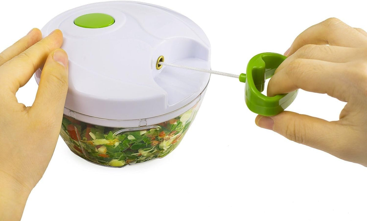 Manual Food Processor - Efficient Mini Pull Chopper, Hand Food Chopper for Easy and Quick Food Prep, Compact Manual Chopper Ideal for Vegetables, Fruits, Nuts, and More