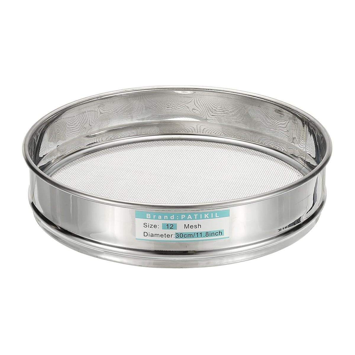 20 Mesh(0.9mm) Lab Sieve, 11.8"(30cm) Diameter Sifting Screen 304 Stainless Steel Wire Cloth Fine Mesh Sieve for Industrial Laboratory Home Soil Sifter Dry Sift Screens Hash