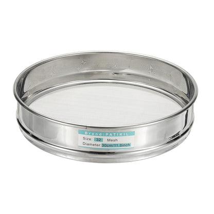 20 Mesh(0.9mm) Lab Sieve, 11.8"(30cm) Diameter Sifting Screen 304 Stainless Steel Wire Cloth Fine Mesh Sieve for Industrial Laboratory Home Soil Sifter Dry Sift Screens Hash