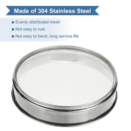 20 Mesh(0.9mm) Lab Sieve, 11.8"(30cm) Diameter Sifting Screen 304 Stainless Steel Wire Cloth Fine Mesh Sieve for Industrial Laboratory Home Soil Sifter Dry Sift Screens Hash