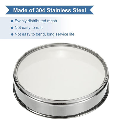 20 Mesh(0.9mm) Lab Sieve, 11.8"(30cm) Diameter Sifting Screen 304 Stainless Steel Wire Cloth Fine Mesh Sieve for Industrial Laboratory Home Soil Sifter Dry Sift Screens Hash