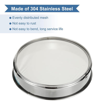20 Mesh(0.9mm) Lab Sieve, 11.8"(30cm) Diameter Sifting Screen 304 Stainless Steel Wire Cloth Fine Mesh Sieve for Industrial Laboratory Home Soil Sifter Dry Sift Screens Hash