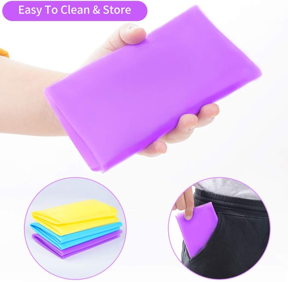 3 Pack Silicone Mats Large Sheets for Crafts Resin Jewelry Molds | 15.7" x 11.8" Silicone Placemat (Blue & Rose Red & Green), Non-Stick, Heat Resistant