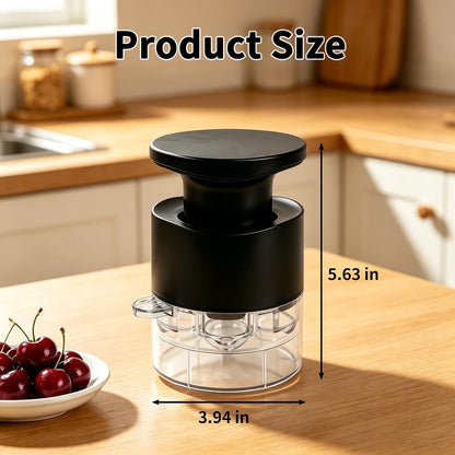 Cherry Pitter Tool, Multi Cherry Seed Remover Pits 7 Cherries at Once, Food-Grade Cherry Core Remover with Splash Guard Container, for Making Jam, Pie, Cake (White)