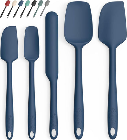 Silicone Spatula Set of 5,High Temperature Resistant, Food Grade Silicone, Dishwasher Safe, for Baking, Cooking (Pure Colorful A)