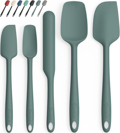 Silicone Spatula Set of 5,High Temperature Resistant, Food Grade Silicone, Dishwasher Safe, for Baking, Cooking (Pure Colorful A)