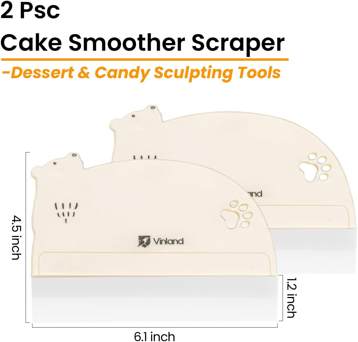 1 Pcs Cake Smoother Scraper, Cake Decorating Supplies, Food-Grade Transparent Flexible PE Plastic Cake Scraper‌ - Designed for bread and cake decoration (4 pcs Scrapers Included, Non-Installable)