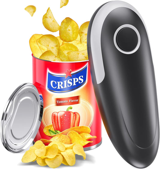 Electric Can Opener, One-Touch Automatic Can Opening with Smooth Edges, Food Safety Handheld Battery-Operated Can Opener for Kitchen and Seniors, Arthritis, Hands Free, Lid Remover, Kitchen Gadgets