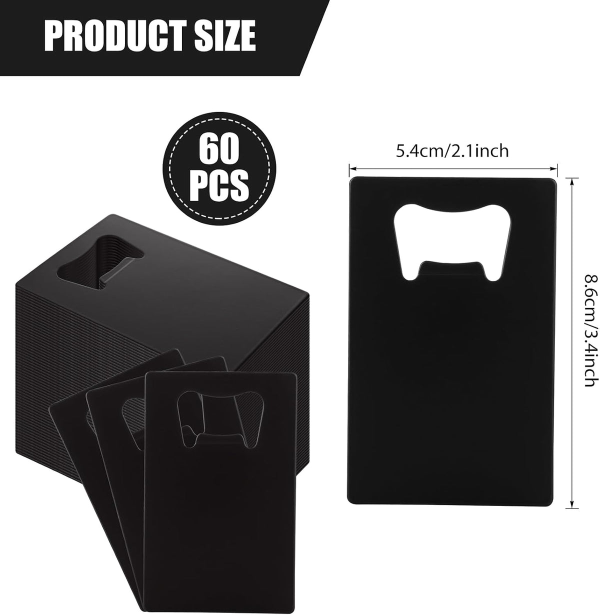 ABuff 60PCS Credit Card Bottle Opener Stainless Steel Beer Bottle Opener for Wallet Pocket, Pocker Cap Opener for Wedding Party Groomsmen Bridesmaid Gifts