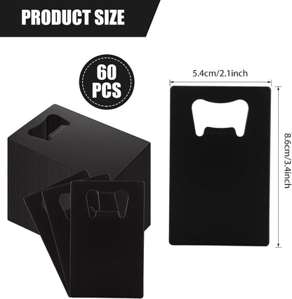 ABuff 60PCS Credit Card Bottle Opener Stainless Steel Beer Bottle Opener for Wallet Pocket, Pocker Cap Opener for Wedding Party Groomsmen Bridesmaid Gifts