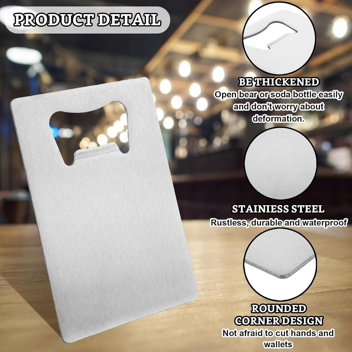ABuff 60PCS Credit Card Bottle Opener Stainless Steel Beer Bottle Opener for Wallet Pocket, Pocker Cap Opener for Wedding Party Groomsmen Bridesmaid Gifts