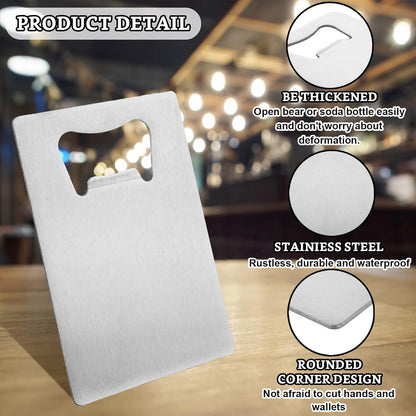 ABuff 60PCS Credit Card Bottle Opener Stainless Steel Beer Bottle Opener for Wallet Pocket, Pocker Cap Opener for Wedding Party Groomsmen Bridesmaid Gifts
