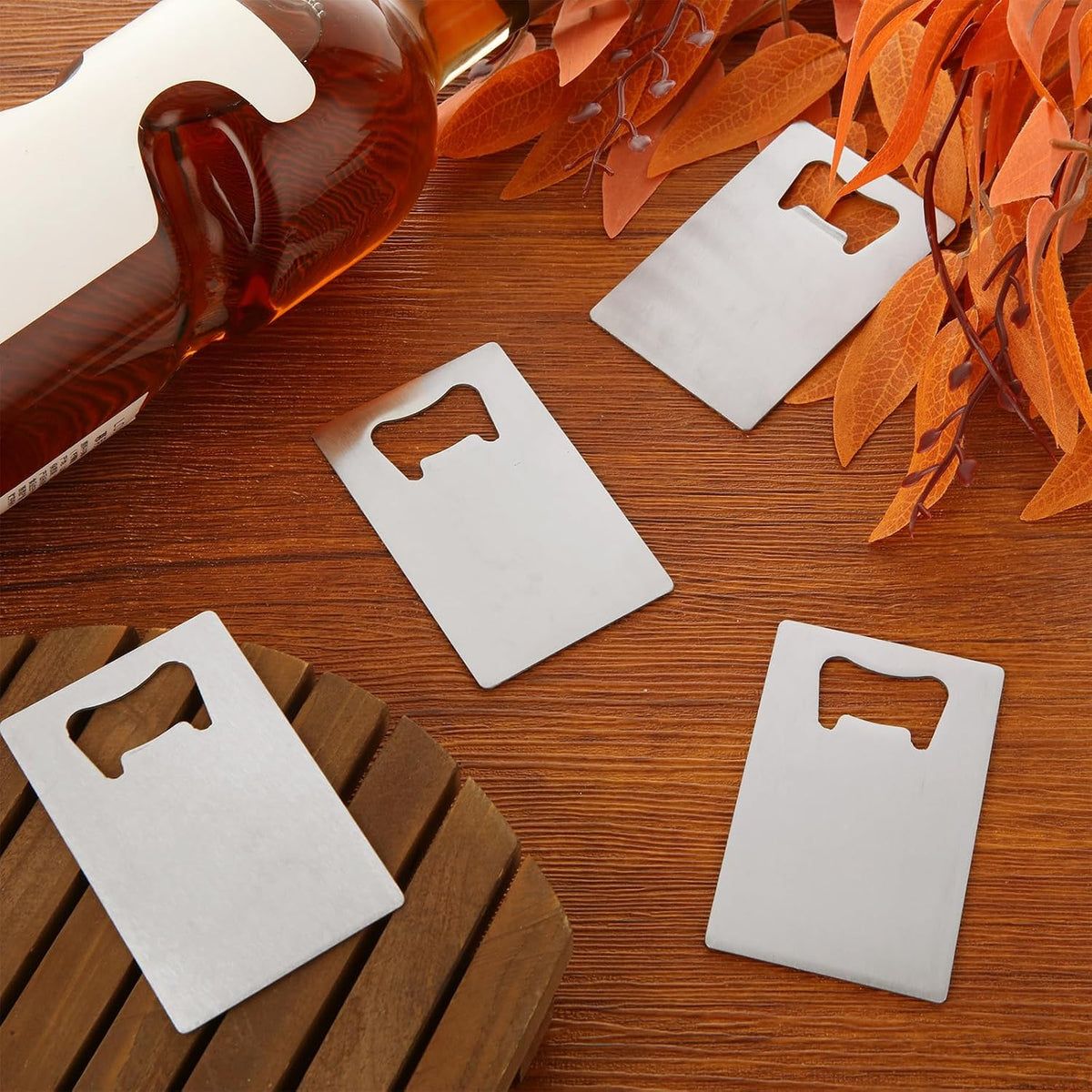 ABuff 60PCS Credit Card Bottle Opener Stainless Steel Beer Bottle Opener for Wallet Pocket, Pocker Cap Opener for Wedding Party Groomsmen Bridesmaid Gifts