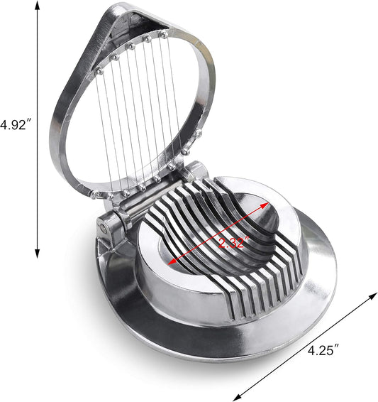 Commercial Grade Aluminum Egg Slicer, Mushroom Slicer with Stainless Steel Wire (Hand Wash Only)