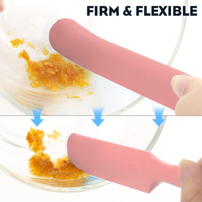 3pcs Silicone Jar Spatulas 10in Long Skinny Heat-Resistant, Narrow Spatula Set for Scraping Peanut Butter, Sourdough, Jam in Small Containers, Blenders & Baking (Black)