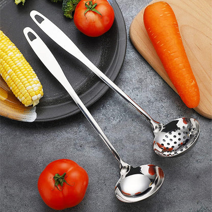 Soup Spoon Stainless Steel Heavy Duty Big Soup Ladle Colander Serving Spoon(Soup Spoons - 12")