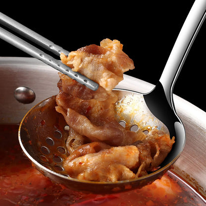 Soup Spoon Stainless Steel Heavy Duty Big Soup Ladle Colander Serving Spoon(Soup Spoons - 12")