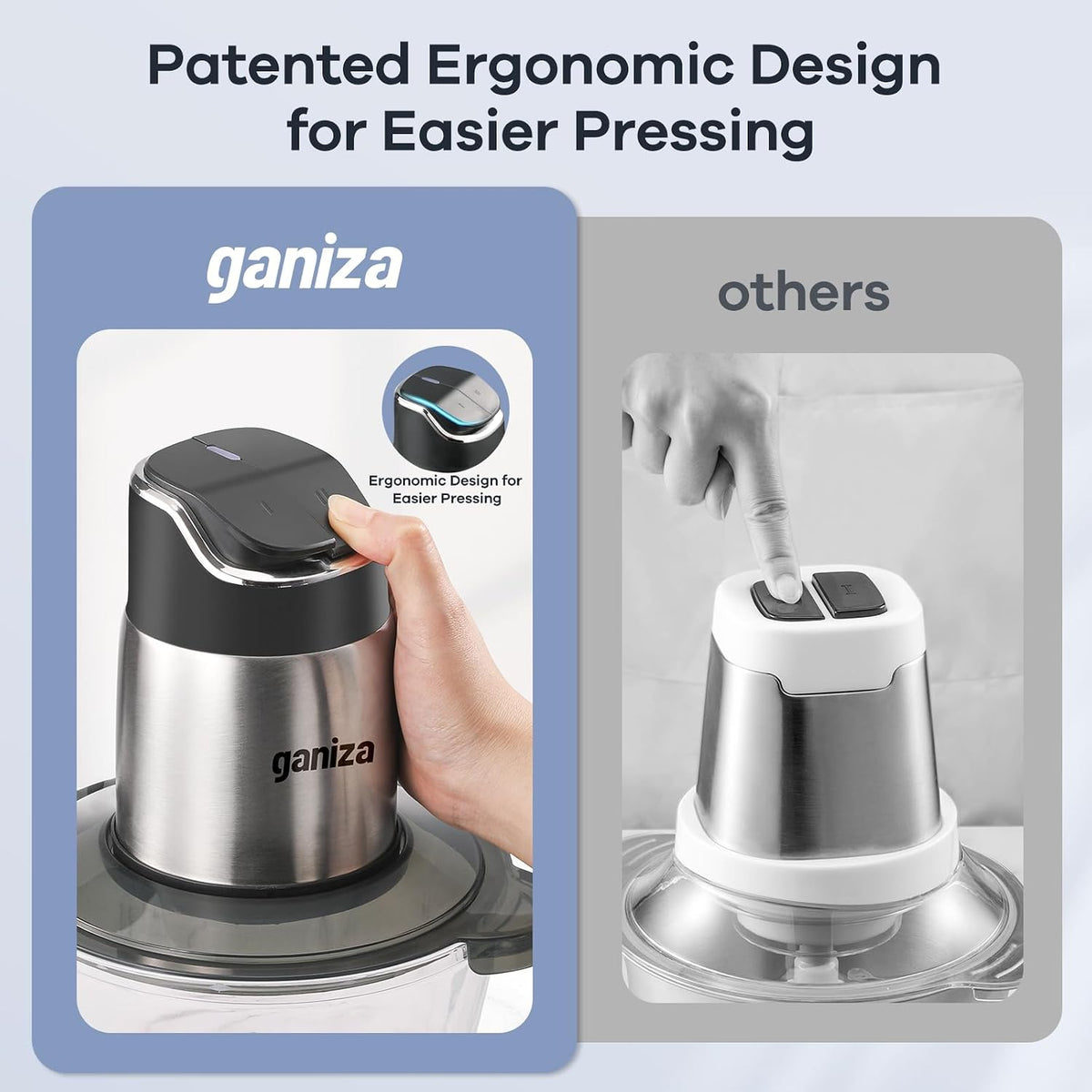Food Processor with Dual Bowls, 2-Speed Food Chopper & Meat Grinder