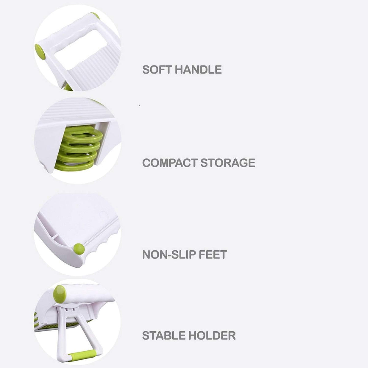 Mandoline Slicer – Adjustable Vegetable Mandolin, Fruit zucchini Slicer, French Fry Cutter,Crinkle Cutter Food Waffle,Julienne Grater,Garlic Grinder(White)