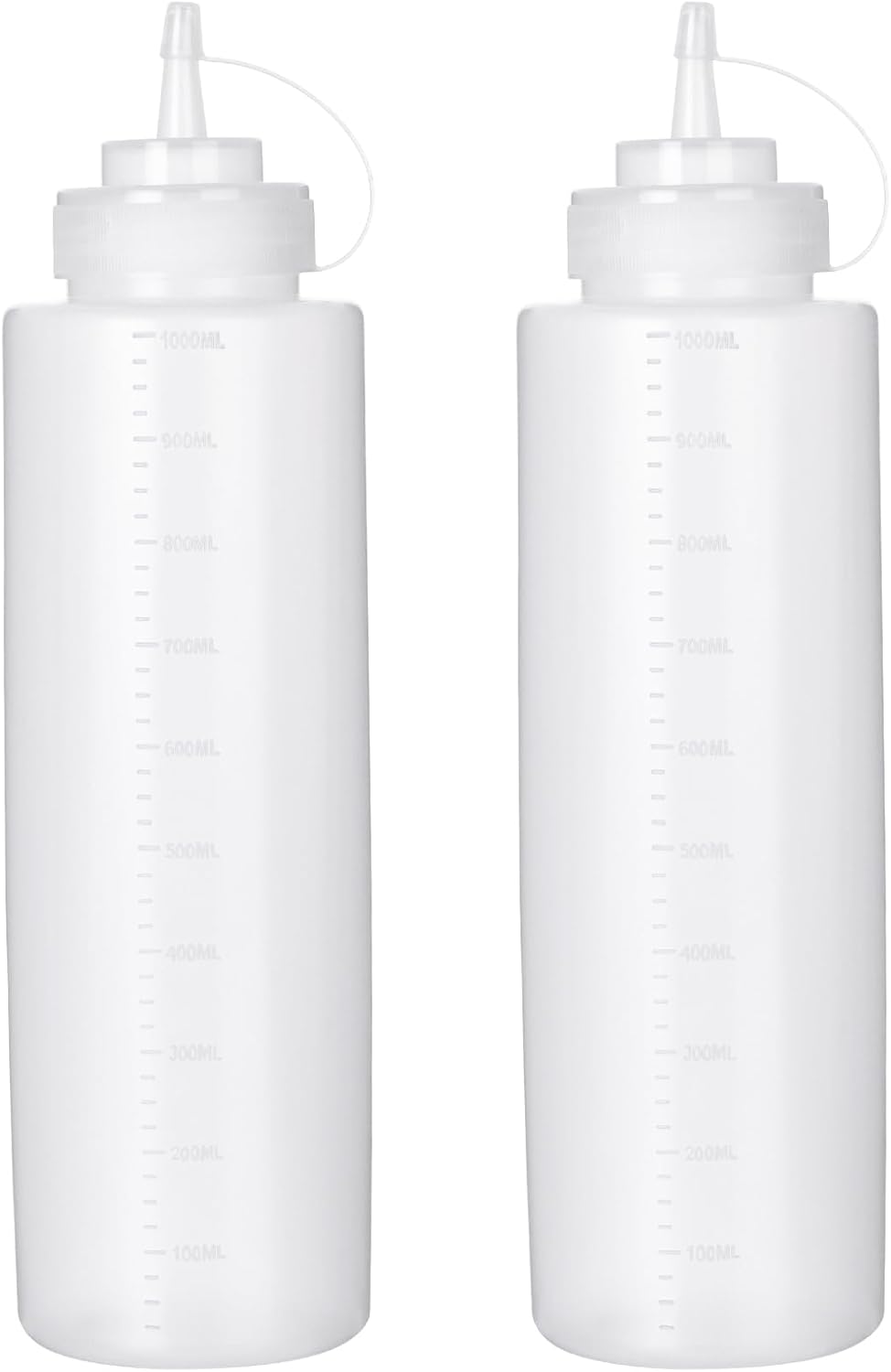 Premium Leak-Proof Squeeze Bottles Plastic Sauce, Ketchup, Condiment & Syrup Dispenser for Kitchen, Pancake Batter, Salad Dressing, Cooking Oil - BPA Free, Dishwasher Safe (2, 12o'z)