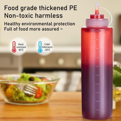 Premium Leak-Proof Squeeze Bottles Plastic Sauce, Ketchup, Condiment & Syrup Dispenser for Kitchen, Pancake Batter, Salad Dressing, Cooking Oil - BPA Free, Dishwasher Safe (2, 12o'z)
