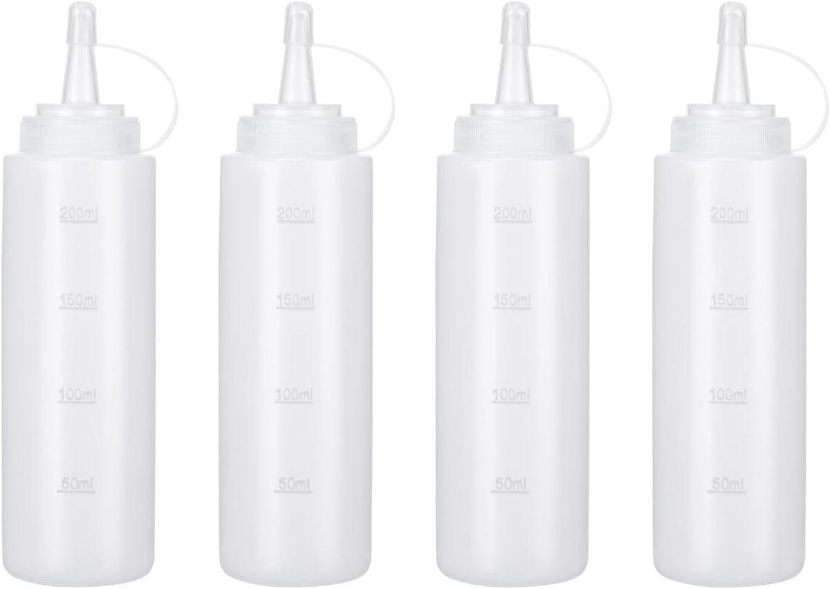 Premium Leak-Proof Squeeze Bottles Plastic Sauce, Ketchup, Condiment & Syrup Dispenser for Kitchen, Pancake Batter, Salad Dressing, Cooking Oil - BPA Free, Dishwasher Safe (2, 12o'z)