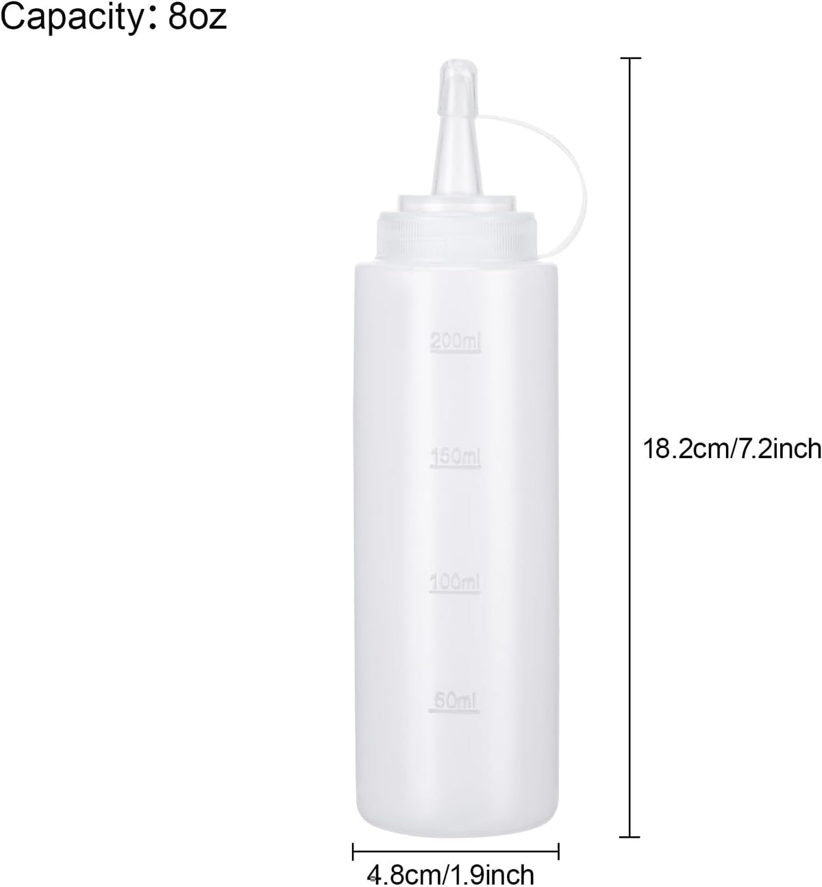 Premium Leak-Proof Squeeze Bottles Plastic Sauce, Ketchup, Condiment & Syrup Dispenser for Kitchen, Pancake Batter, Salad Dressing, Cooking Oil - BPA Free, Dishwasher Safe (2, 12o'z)