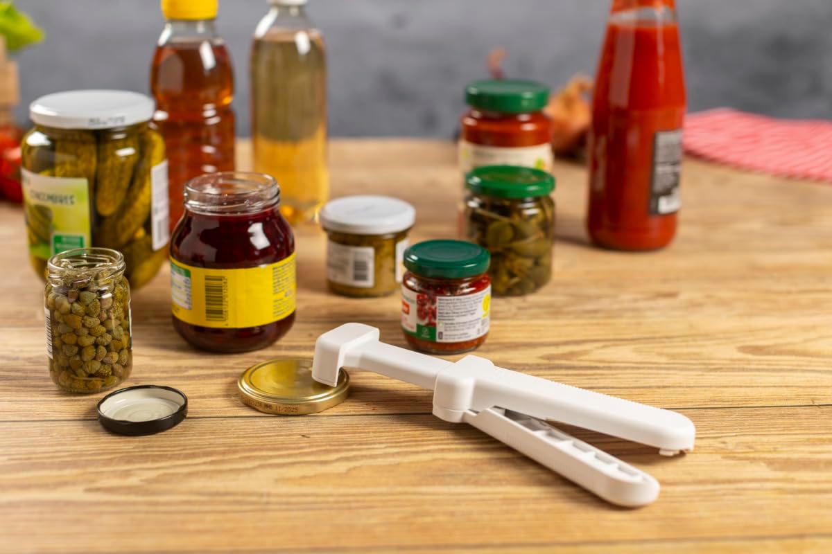Compact Jar Opener – Easy Grip Adjustable Lid Remover for All Jar Sizes, Ergonomic & Arthritis-Friendly Kitchen Tool, Swiss-Engineered Design