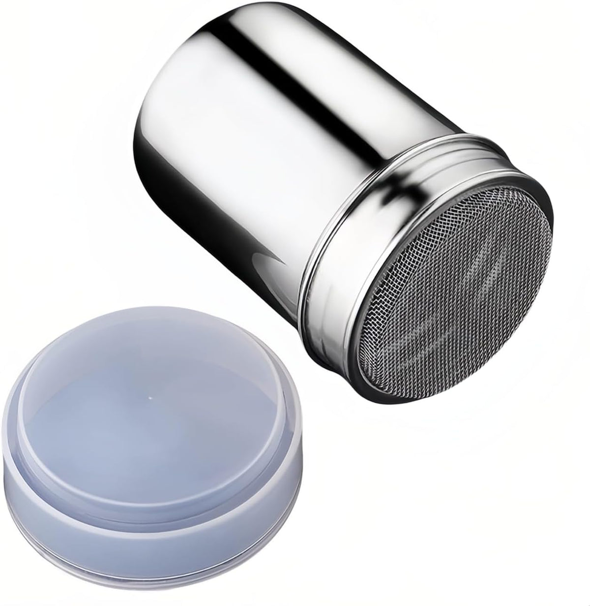 Stainless Steel Sifter with Lid - 80 Mesh Fine Sieve for Coffee Cocoa Matcha, 304 Food-Grade Powder Shaker, Baking Flour Sifter w/Ergonomic Handle, Dishwasher Safe Dry/Wet Ingredients Strainer (6.8oz)