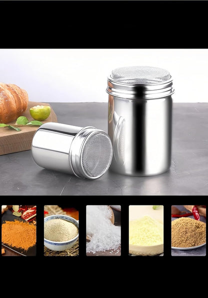 Stainless Steel Sifter with Lid - 80 Mesh Fine Sieve for Coffee Cocoa Matcha, 304 Food-Grade Powder Shaker, Baking Flour Sifter w/Ergonomic Handle, Dishwasher Safe Dry/Wet Ingredients Strainer (6.8oz)