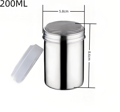 Stainless Steel Sifter with Lid - 80 Mesh Fine Sieve for Coffee Cocoa Matcha, 304 Food-Grade Powder Shaker, Baking Flour Sifter w/Ergonomic Handle, Dishwasher Safe Dry/Wet Ingredients Strainer (6.8oz)