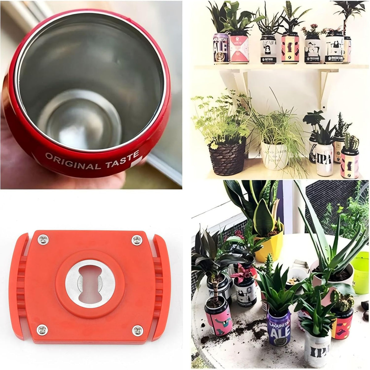 Aluminum Can Opener，Can Top Remover， Beer- Soft Edge- Soda- Can Opener-Red